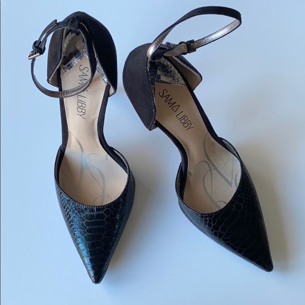 Sam & Libby Black spiked pump